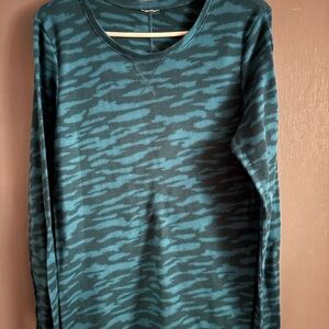 Under Armour Teal Patterned Long Sleeve Top